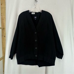 Gap Button Cardigan Sweater Womens Medium Black